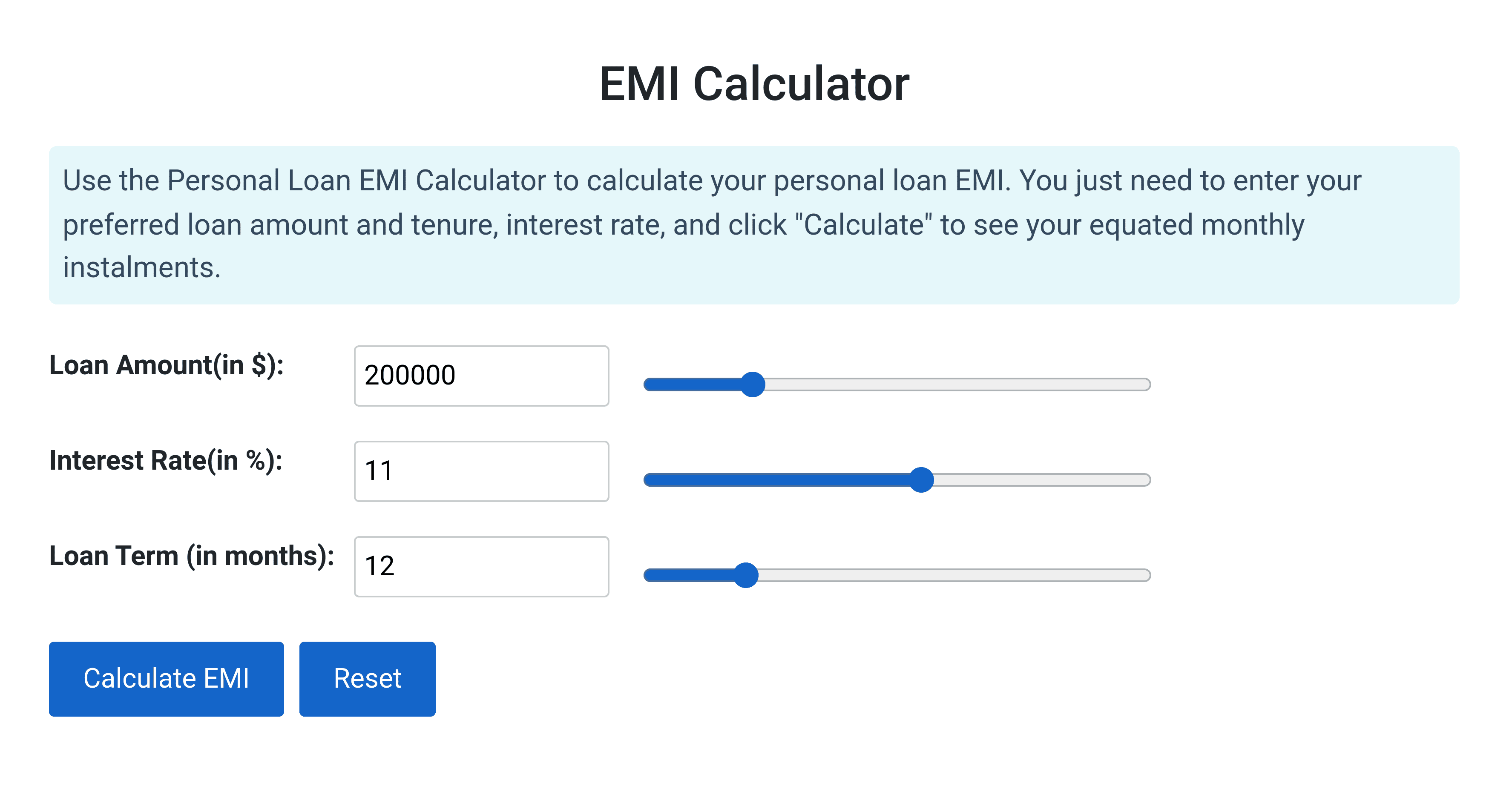 Personal Loan Calculator Template | Fastboard.ai 